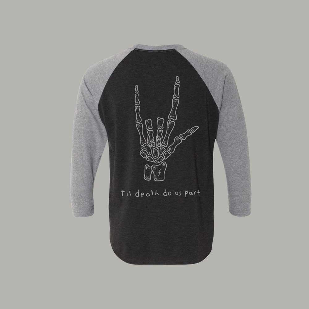 Strength & Heart - Heather Black/Grey, 'Til Death 3/4 Sleeve Baseball T-Shirt